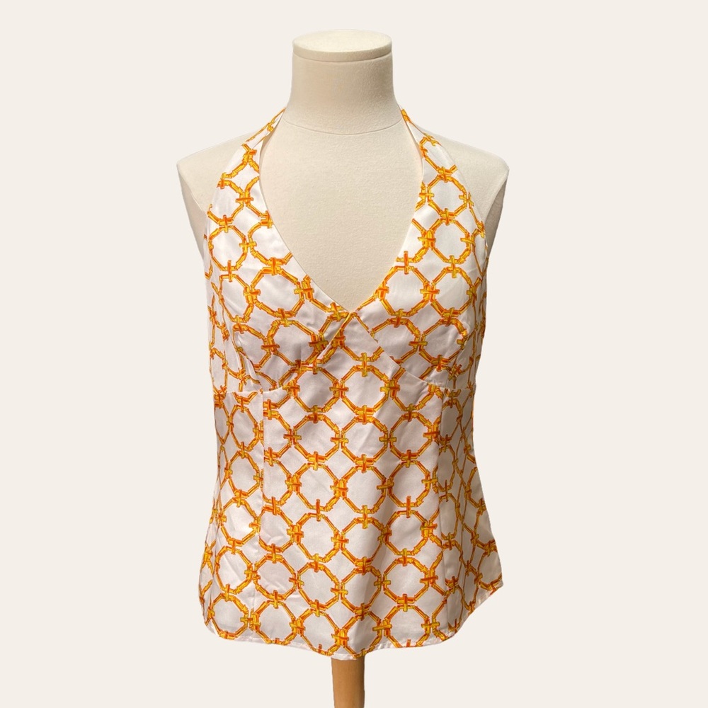 Grace Dane Lewis Silk Halter Top Blouse Size 10